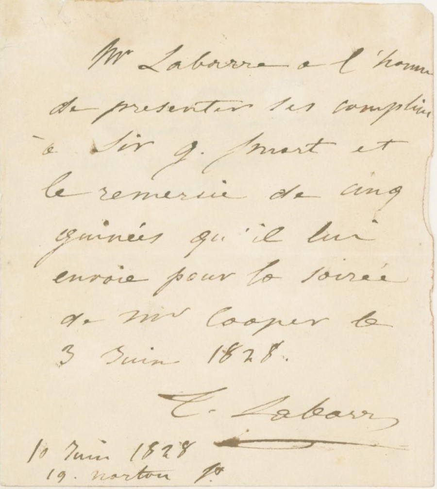 Labarre, Théodore - Autograph Letter Signed